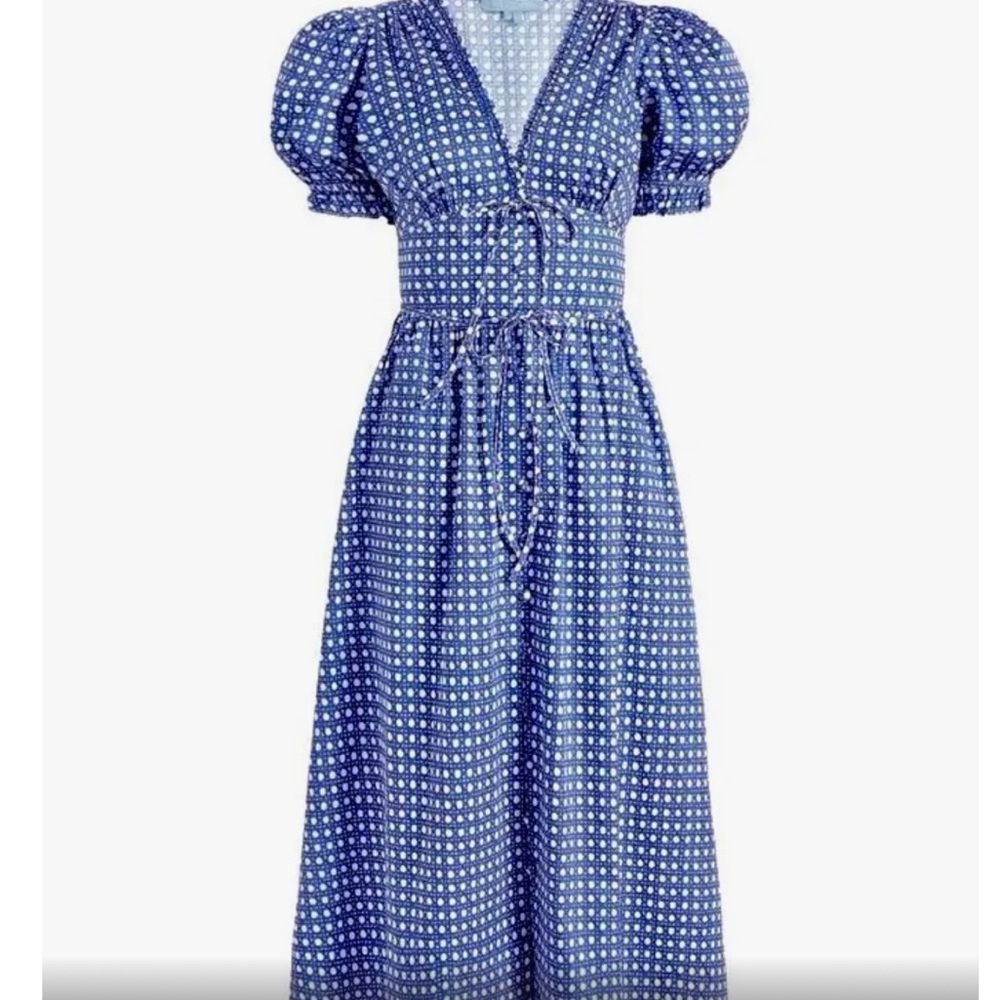 Hill House Sabrina dress basket weave blue midi dress